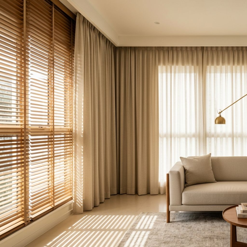Beautiful living room with premium curtains